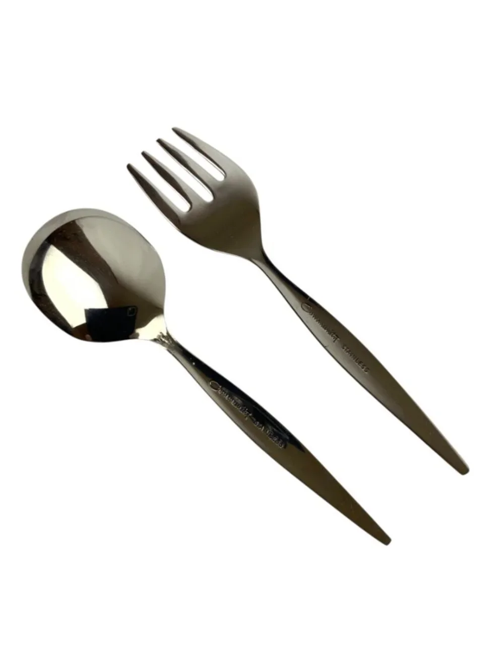 Oneida Community Stainless Venetia Baby Flatware Set 2-Piece Fork Spoon in Box